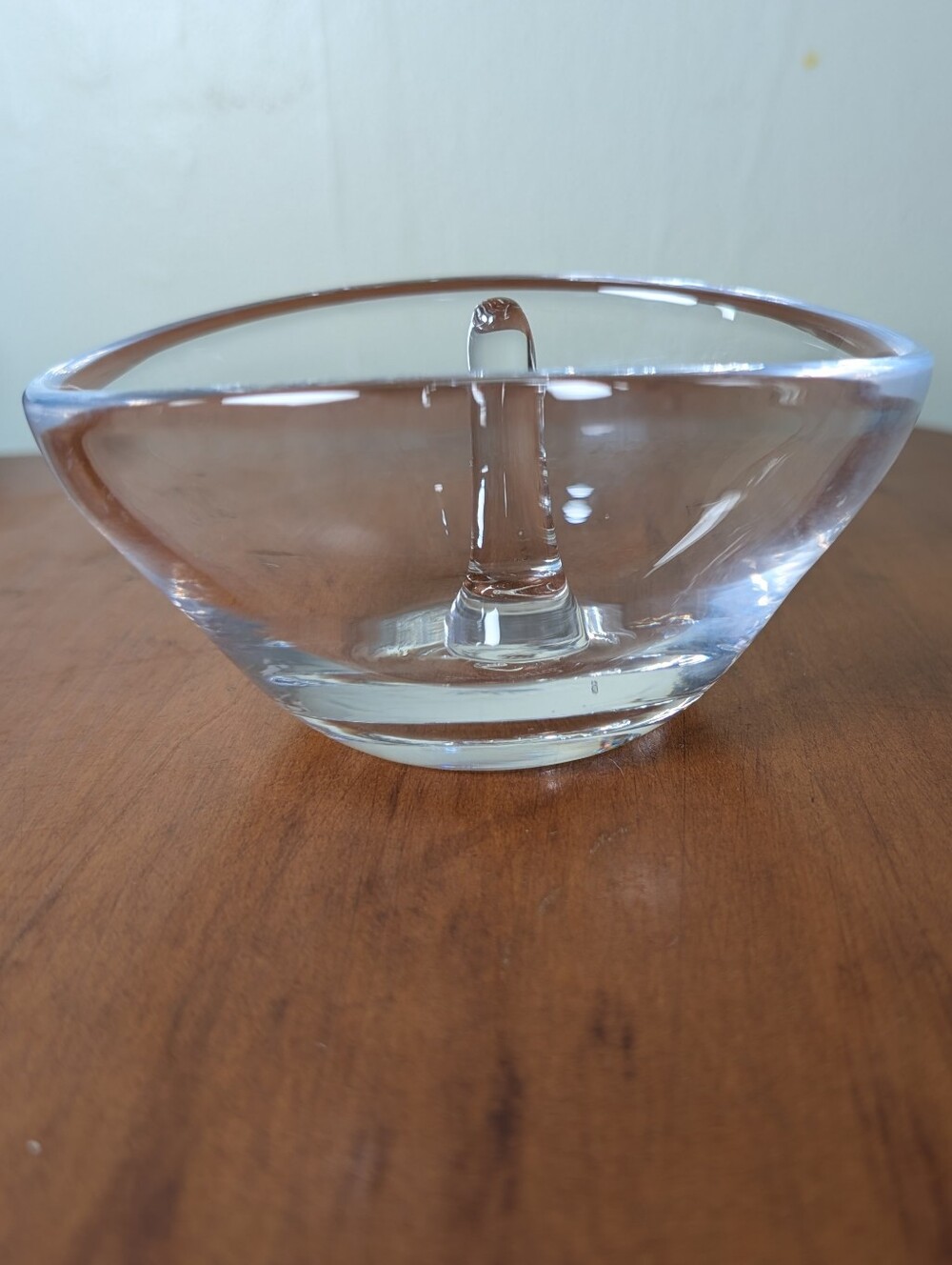 Simon Pearce Champlain Ring Holder Clear Glass Decorative Round Jewelry Bowl